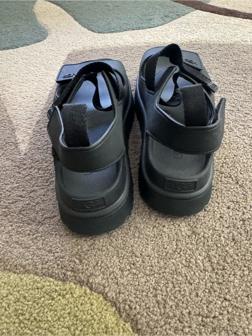 Women's UGG GoldenGlow Slide Platform Sandals- black Size 10 - Picture 3 of 5